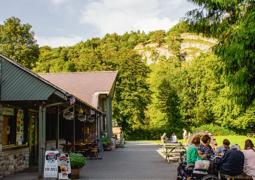 The beautiful landscape and cafe at Loggerheads Country Park