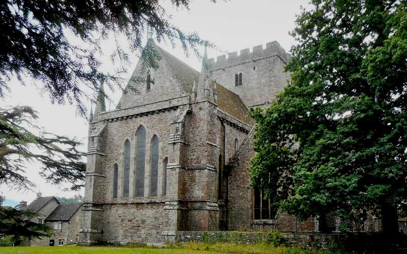 A historic cathedral in Powys