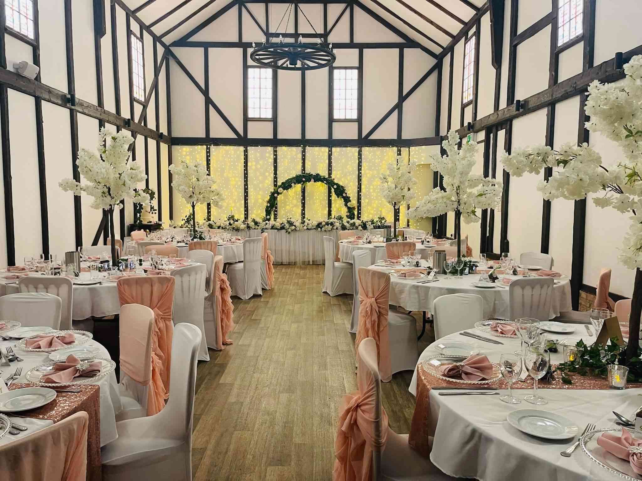 An interior view of the Tudor Barn