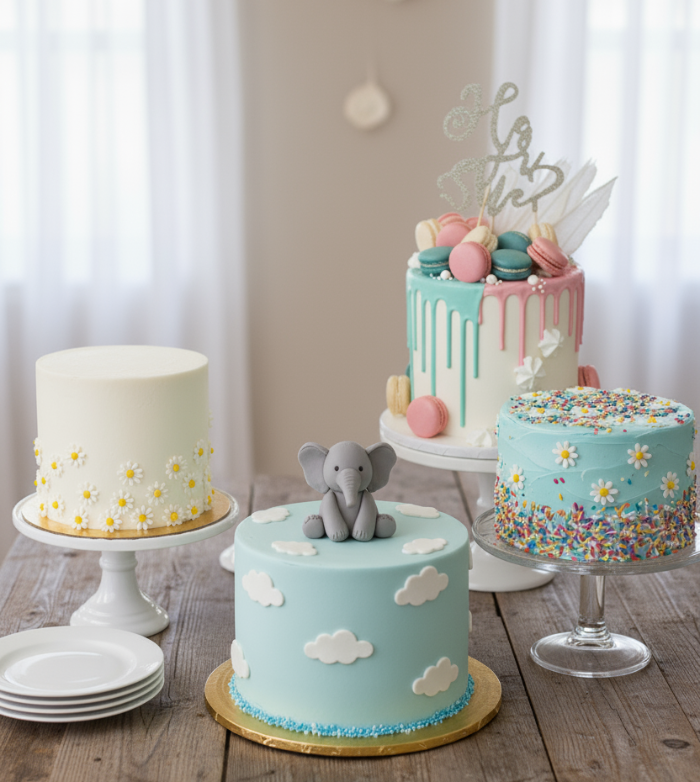 Minimal Baby Shower Cake Ideas