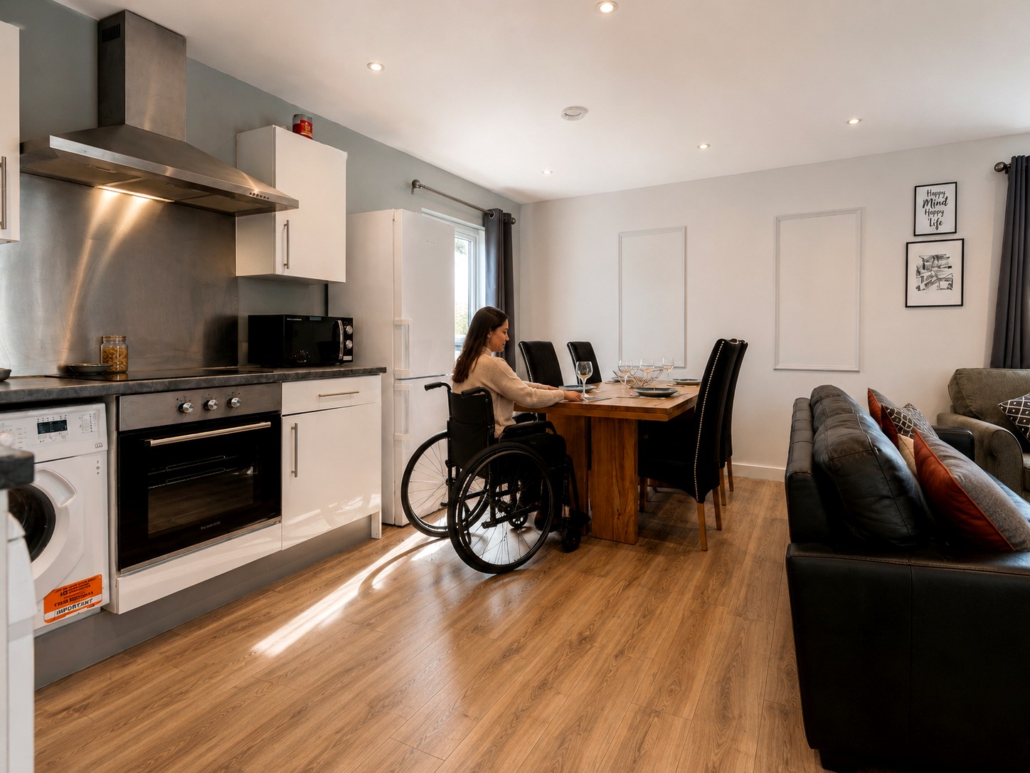 Liverpool serviced apartment kitchen and living space suitable for extended stays