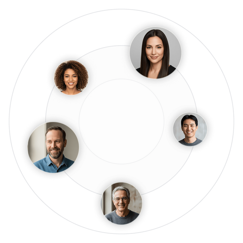 Illustration of hosts connected in a community network