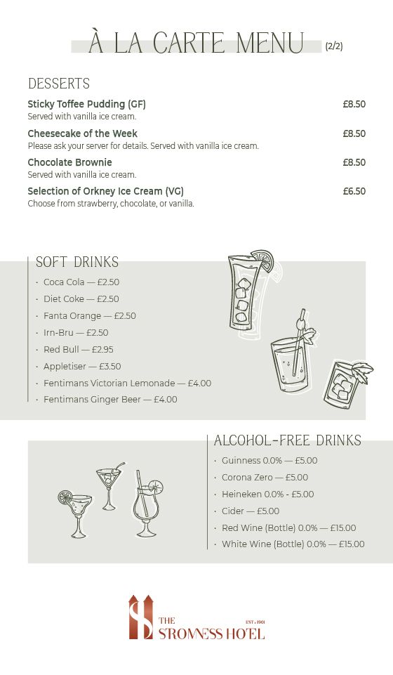 Scapa Flow Restaurant menu page 2
