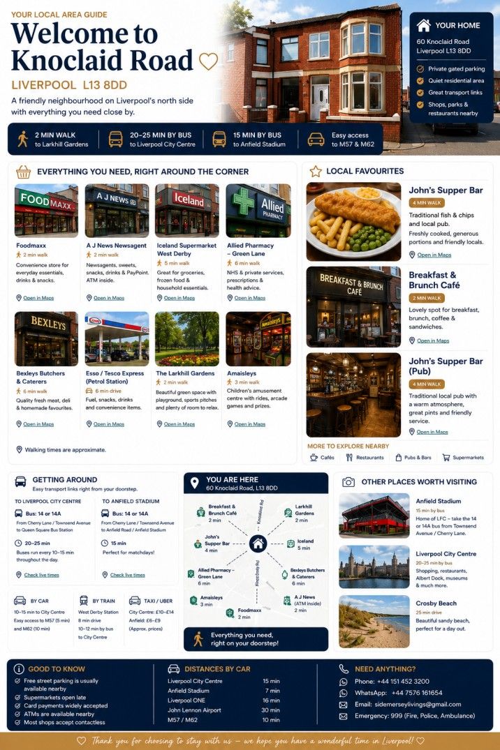 Knoclaid House Local Area Guide