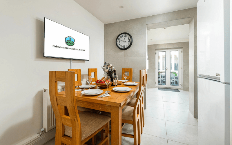 Modern kitchen and dining accommodation