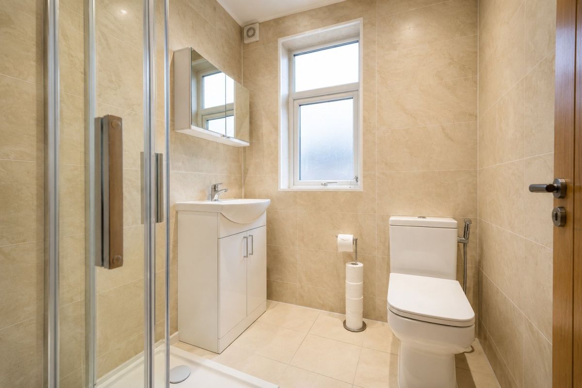 Upstairs bathroom in the house